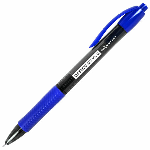 Ручка шариковая автоматическая с грипом BRAUBERG OFFICE STYLE, СИНЯЯ, игольчатый наконечник 0,7мм, линия 0,35мм, тонированный корпус, 144210 Ручка шариковая автоматическая с грипом BRAUBERG OFFICE STYLE, СИНЯЯ, игольчатый наконечник 0,7мм, линия 0,35мм, тонированный корпус, 144210 — изображение 1