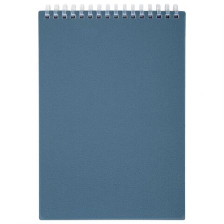 Блокнот А5, 80 л., силиконовый гребень, обложка пластик, клетка, BRAUBERG, синий, 117561