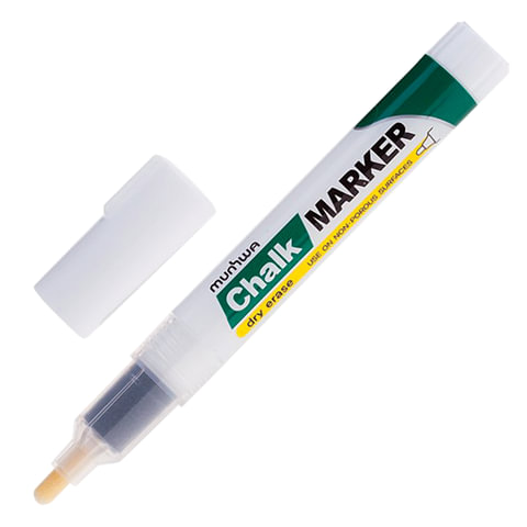 Маркер меловой MUNHWA "Chalk Marker", 3 мм, БЕЛЫЙ, сухостираемый, для гладких поверхностей, CM-05 Маркер меловой MUNHWA "Chalk Marker", 3 мм, БЕЛЫЙ, сухостираемый, для гладких поверхностей, CM-05 — изображение 1