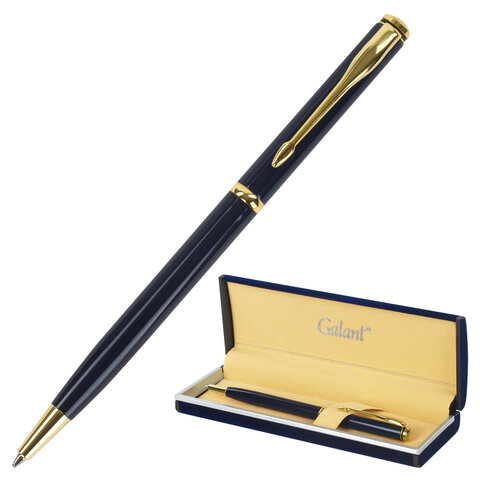 Ручка подарочная шариковая GALANT "Arrow Gold Blue", корпус темно-синий, золотистые детали, пишущий узел 0,7 мм, синяя, 140653 Ручка подарочная шариковая GALANT "Arrow Gold Blue", корпус темно-синий, золотистые детали, пишущий узел 0,7 мм, синяя, 140653 — изображение 1