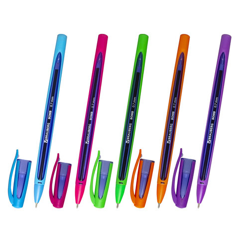 Ручка шариковая масляная BRAUBERG "BOMB GT Color", СИНЯЯ, прорезиненный корпус ассорти, узел 0,7 мм, линия письма 0,35 мм, 143346 Ручка шариковая масляная BRAUBERG "BOMB GT Color", СИНЯЯ, прорезиненный корпус ассорти, узел 0,7 мм, линия письма 0,35 мм, 143346 — изображение 1