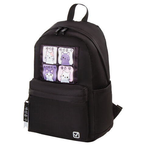 Рюкзак BRAUBERG FASHION CITY, универсальный, "Anime Cats", черный, 44х31х16 см, 229965 Рюкзак BRAUBERG FASHION CITY, универсальный, "Anime Cats", черный, 44х31х16 см, 229965 — изображение 1