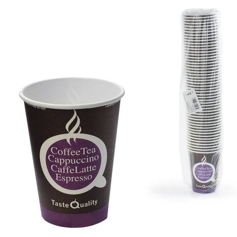 Стакан одноразовый бумажный 300/430 мл, D 90 мм, КОМПЛЕКТ 50 шт., однослойные, Taste Quality, холодное/горячее, ФОРМАЦИЯ, HB90-430-0058, HB90-430-0058-5