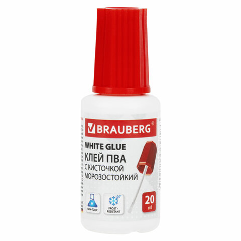 Клей ПВА BRAUBERG, 20 г, с кисточкой, морозостойкий, 222875 Клей ПВА BRAUBERG, 20 г, с кисточкой, морозостойкий, 222875 — изображение 1